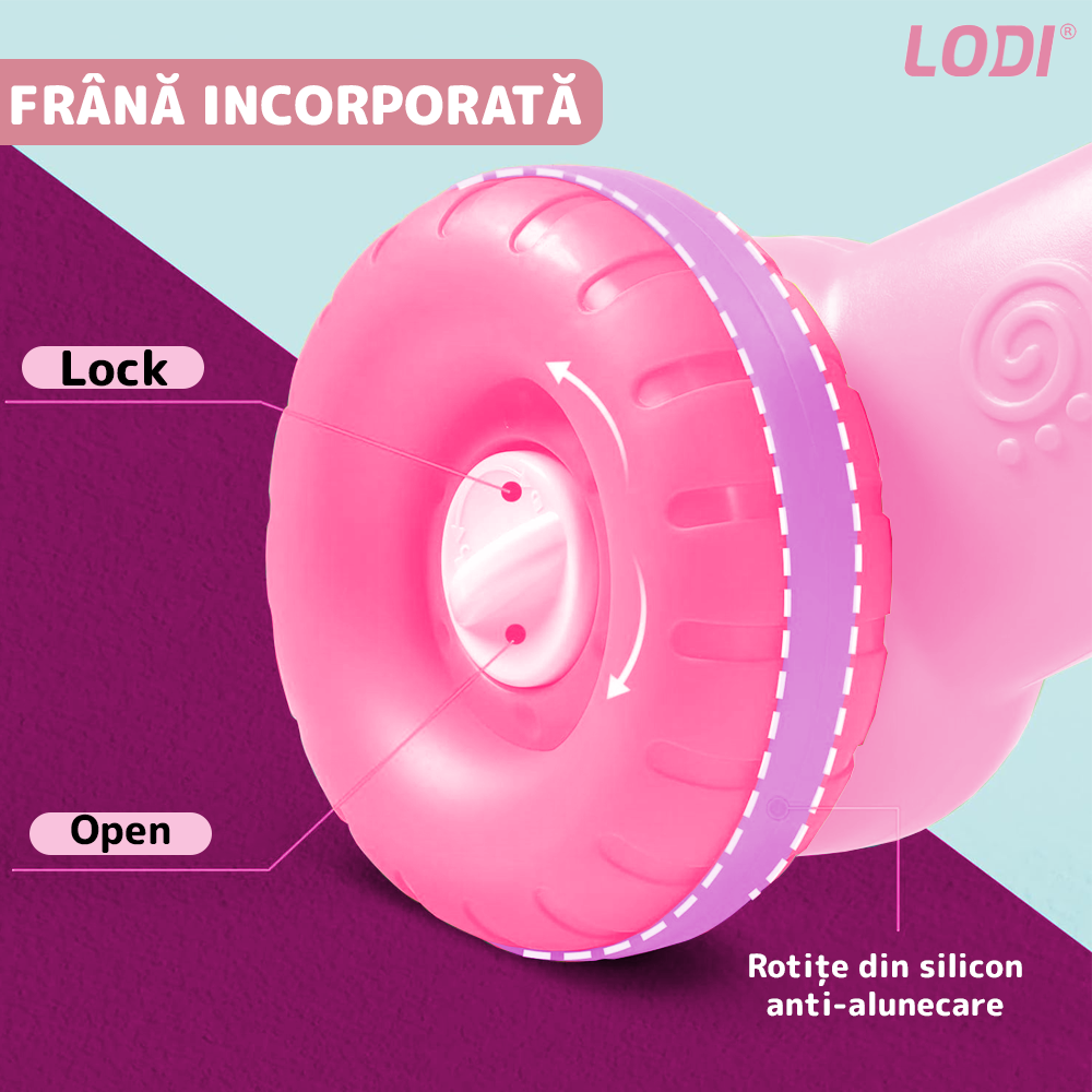 Antemergator Multifunctional 2in1 Lodi645, centru de activitati si joaca, telecomanda detasabila cu 15 melodii, masuta educativa cu 4 picioruse incluse, panou pentru invatarea numerelor si formelor, lumini si sunete, roz