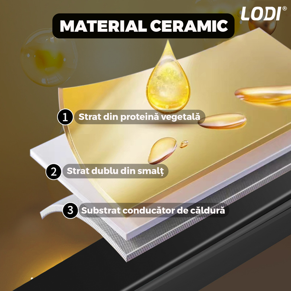 Placa profesionala de indreptat parul Lodi454, invelis ceramic, display LCD, easy lock, setarea temperaturii, 230°, negru