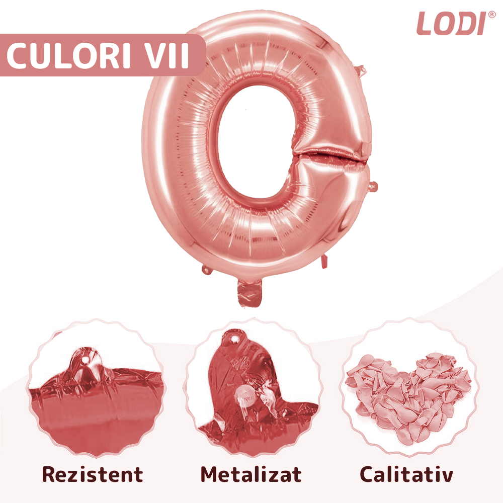 Balon in Forma de Litera O Lodi1474, metalizat, pentru Petreceri/Aniversari/Evenimente, rezistent, folie, rose gold, 40 cm