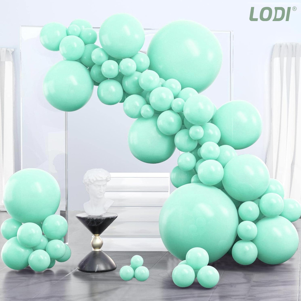 Set 100 Baloane Lodi252, pentru Petreceri/Aniversari/Evenimente, o singura dimensiune, latex, turcoaz