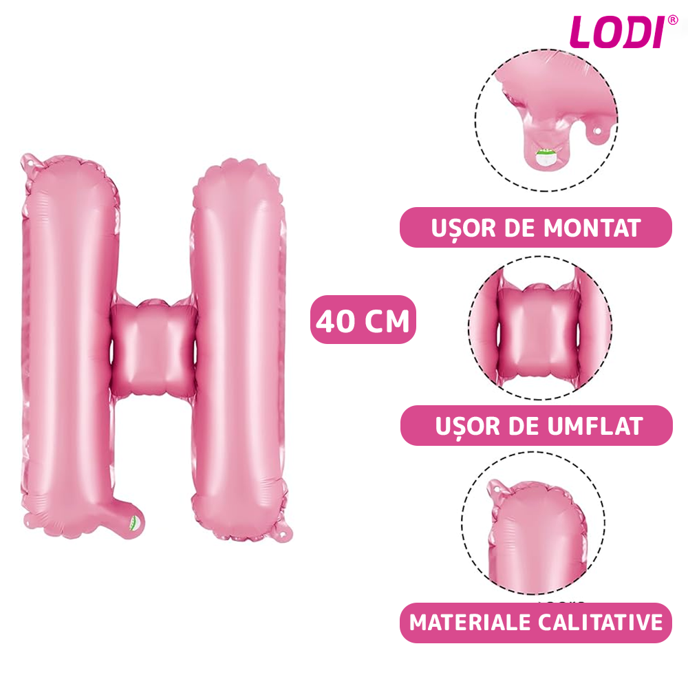 Set 25 Baloane Lodi717, Litere, pentru Petreceri/Aniversari/Evenimente, confetti, stelute, model HAPPY BIRTHDAY, rose
