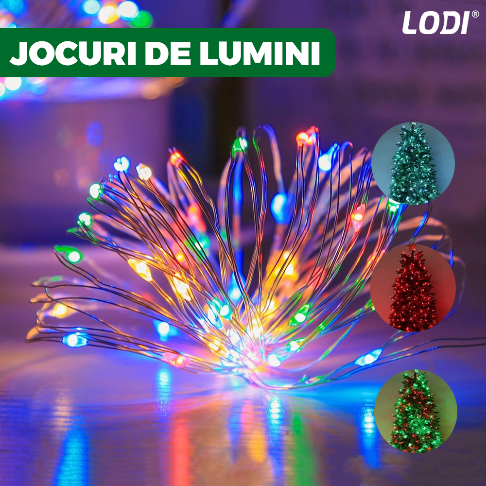 Instalatie de Craciun Perdea Lodi1442, fir cupru, 3x3 m, control prin telecomanda, 8 jocuri de lumini, alimentare USB, fir alb, interior/exterior, 300 LED-uri, multicolor
