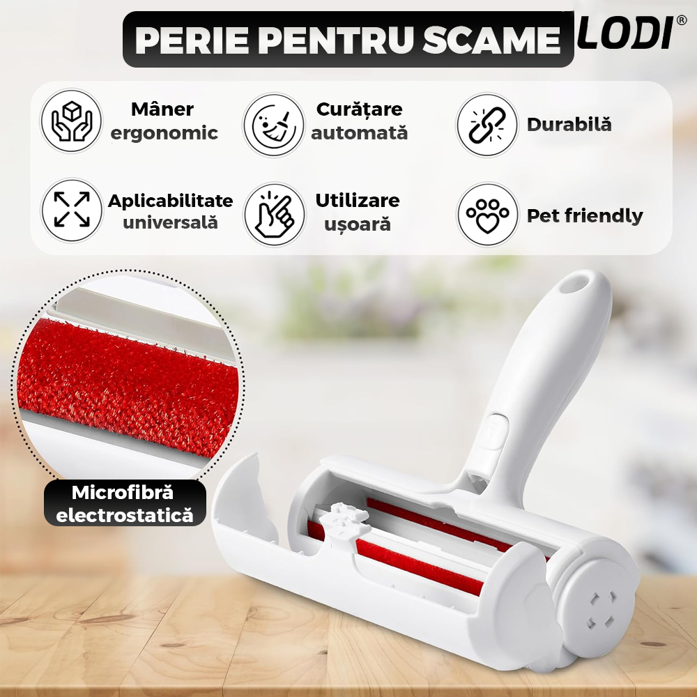 Kit pentru Ingrijire Animale Standard Lodi1010, 3 accesorii, perie cu zimti, perie pentru scame, perie de lemn, usor de utilizat, durabile, calitative