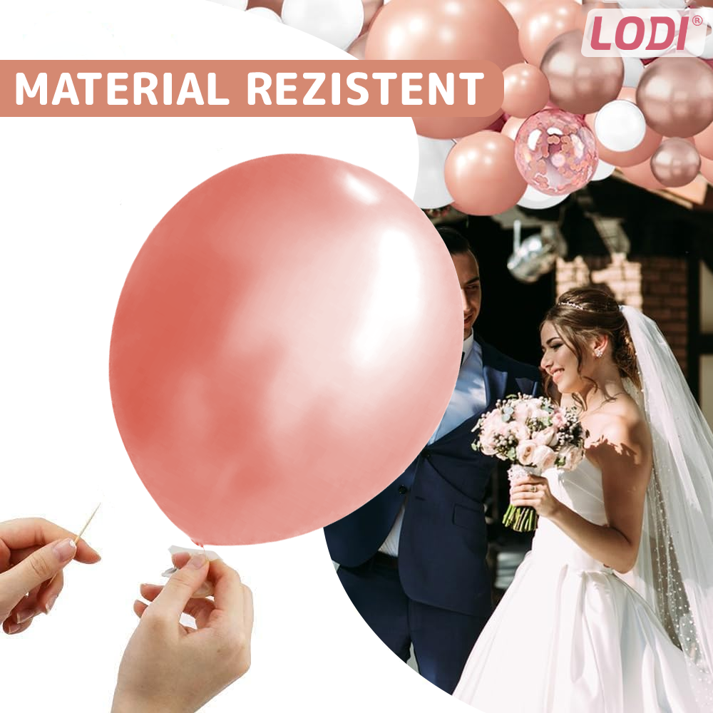 Set 25 Baloane Lodi773, pentru Petreceri/Aniversari/Evenimente, o singura dimensiune, latex, rose gold