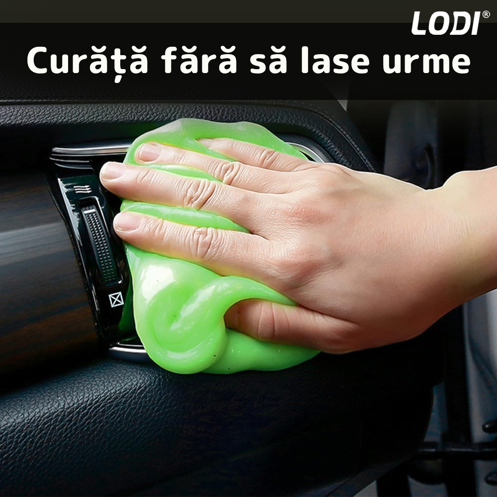 Slime pentru Curatat Spatii Greu Accesibile Lodi314, Super Clean, interior auto, tastatura, uz casnic, verde