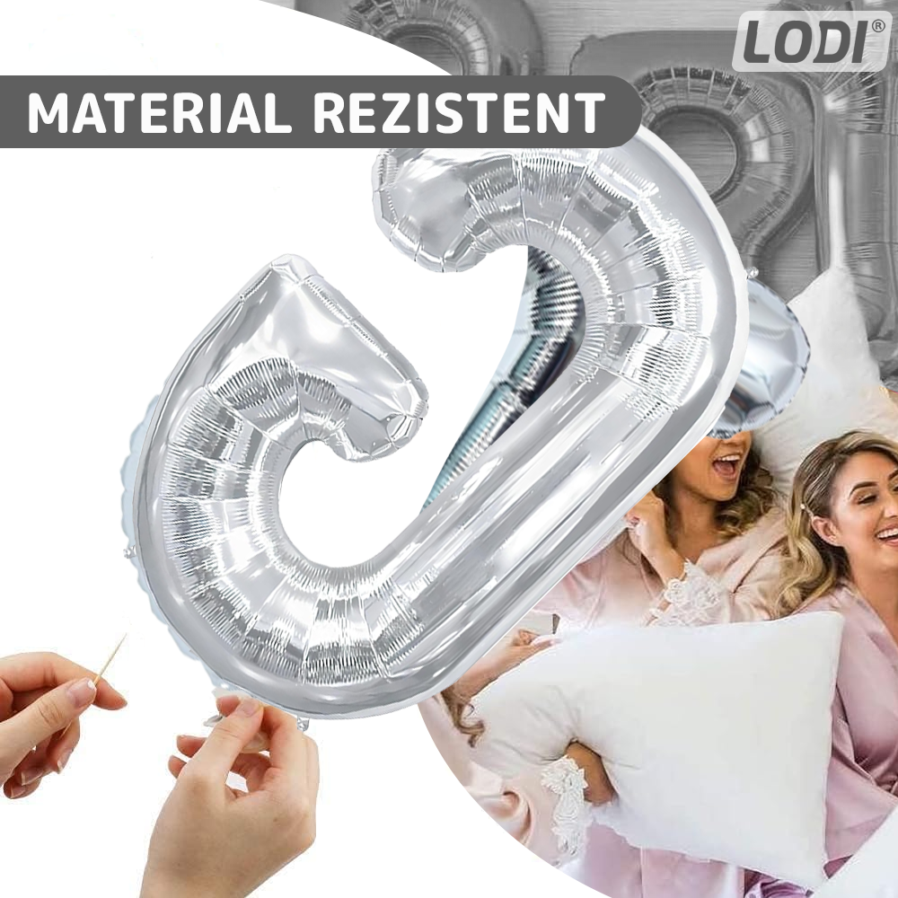 Balon in Forma de Litera G Lodi1483, metalizat, pentru Petreceri/Aniversari/Evenimente, rezistent, folie, silver, 40 cm