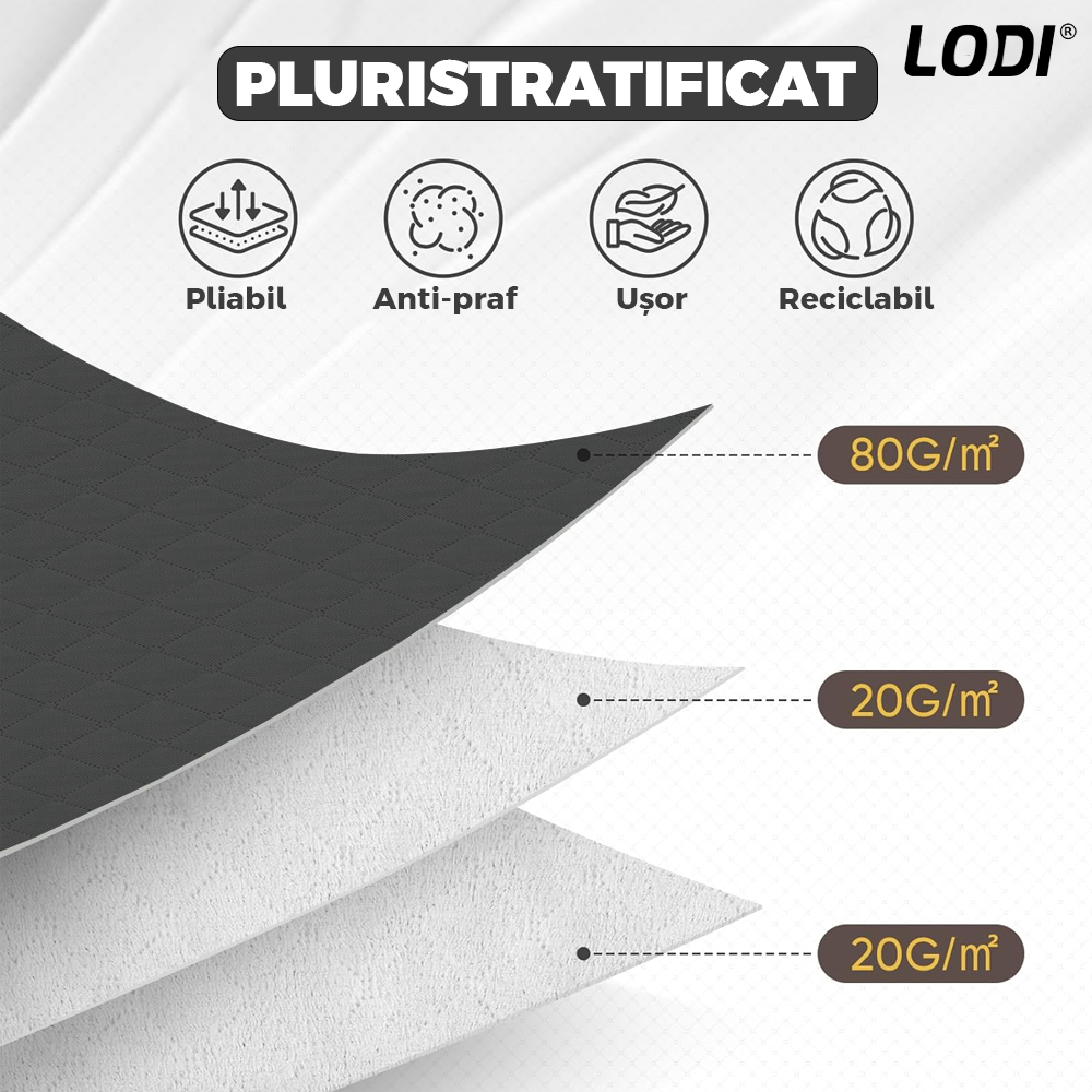 Cutie Depozitare si Organizare Mica Lodi1024, pliabila, maner ranforsat si fereastra transparenta, pentru haine/paturi/ plapumi/ perne/ lenjerii de pat/jucarii, 60L, 46x 48x 28 cm, negru