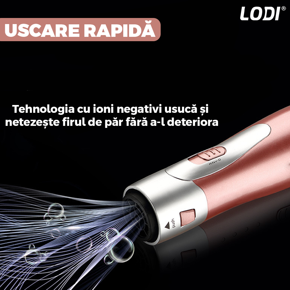 Uscator Par 7 in 1 Lodi547, aparat multifunctional coafare si uscare, 6 accesorii incluse, 2200W, roz perlat