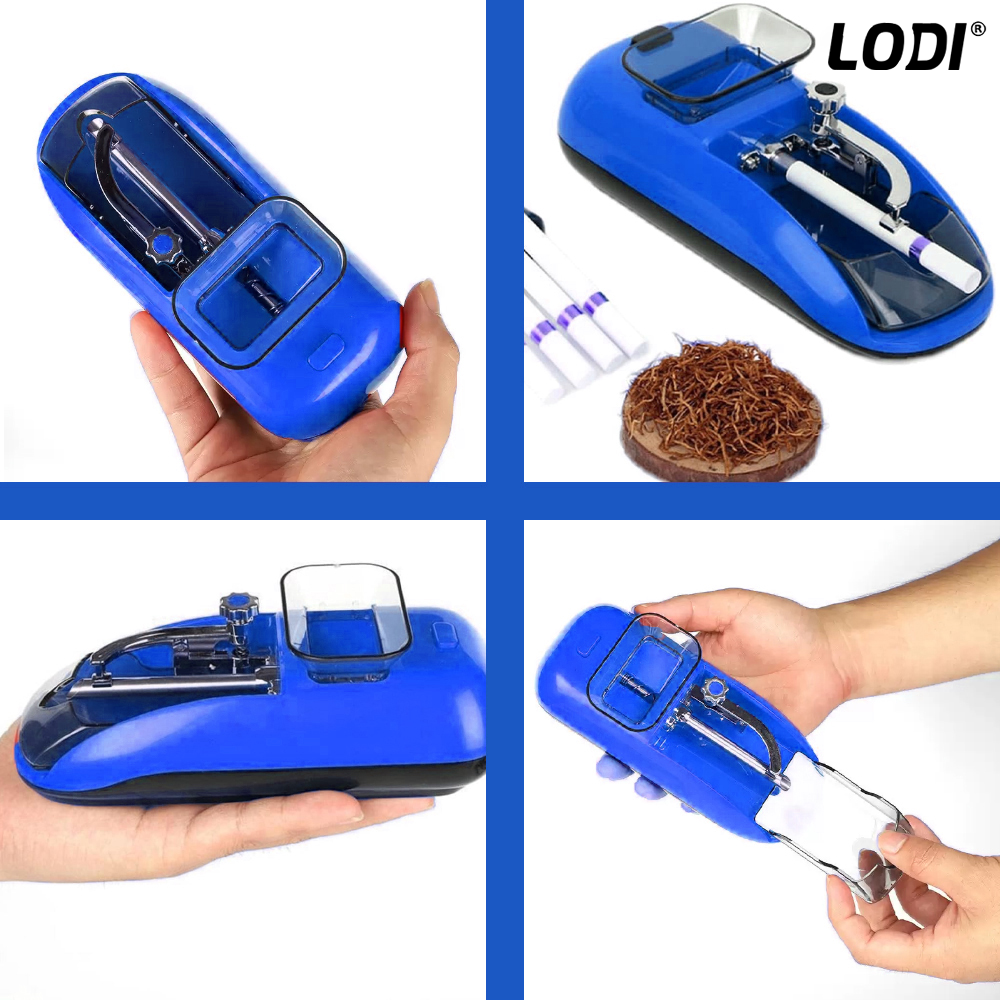 Aparat Electric de Facut Tigari Lodi283, injector tutun, dimensiune standard, ergonomic, accesorii incluse, albastru