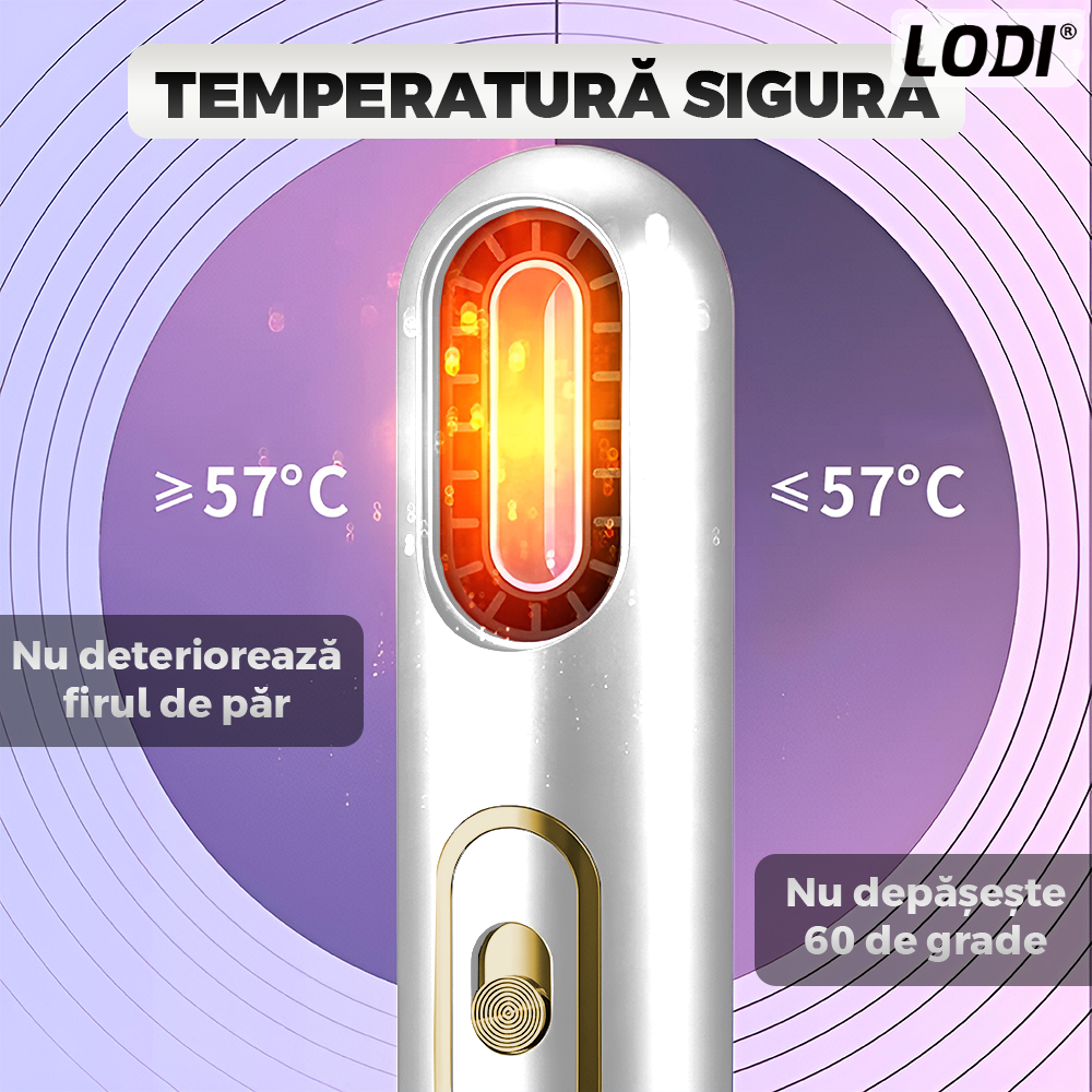 Uscator Profesional de Par 3 in 1 Lodi1084, aparat multifunctional coafare si uscare, 3 accesorii incluse, 1200W, alb