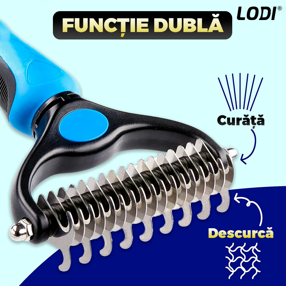 Kit pentru Ingrijire Animale Premium Lodi1011, 4 accesorii, manusi pentru animale, perie cu zimti, perie pentru scame, perie de lemn, usor de utilizat, durabile, calitative