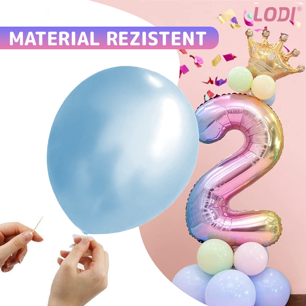 Set 14 Baloane CIfra 2 Lodi729, coroana, balon pastelat, pentru Petreceri/Aniversari/Evenimente, mai multe dimensiuni, latex, multicolor