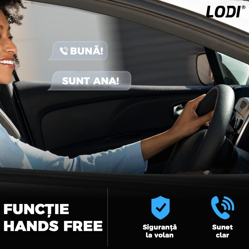 Modulator FM Lodi538 Bluetooth 5.0, hands-free, adaptor Aux, 2 moduri de conectare, led indicator, super portabil, negru