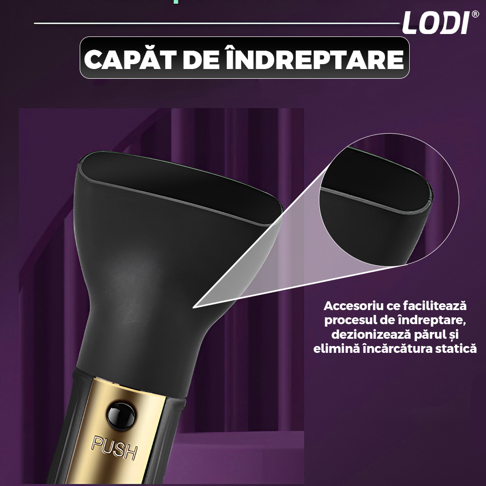 Uscator Profesional de Par 3 in 1 Lodi998, aparat multifunctional coafare si uscare, 3 accesorii incluse, 1000W, gri