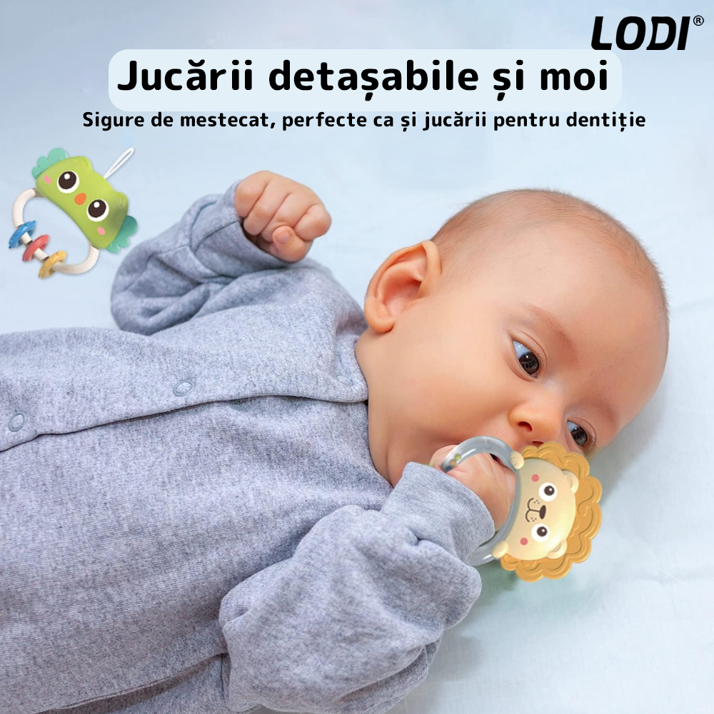 Carusel Muzical pentru Patut Lodi137, Bebe, control prin telecomanda, proiector, muzica si lumini, jucarii detasabile, multicolor