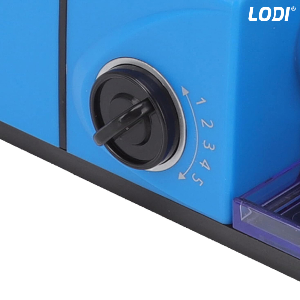 Aparat Electric de Facut Tigari Lodi278, injector tutun, 5 niveluri de maruntire, ergonomic, dimensiune standard, accesorii incluse, albastru