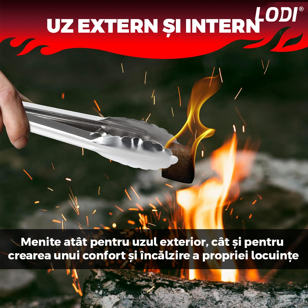 Set Cuburi pentru Aprins Focul Lodi, pastile aprinzatoare, timp indelungat de ardere, incalzire centrala, seminee, sobe, camping, drumetii