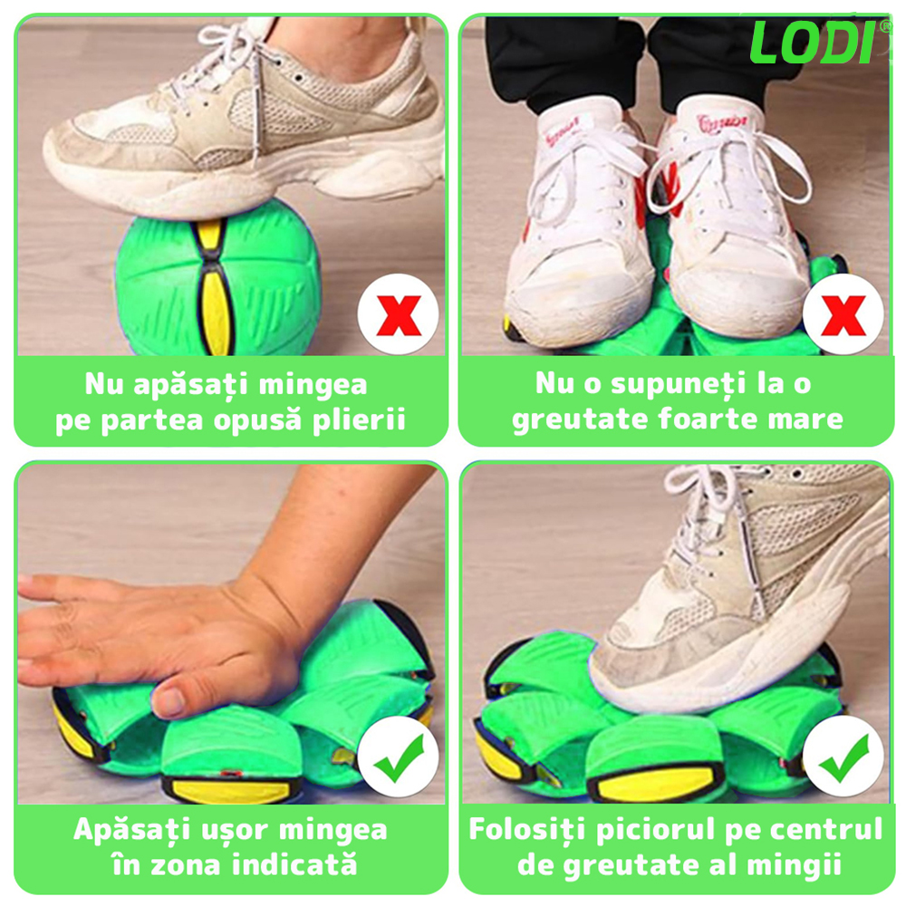 Minge Zburatoare Transformabila in Disc Frisbee Lodi355, 2 moduri de joaca, 23 cm, verde