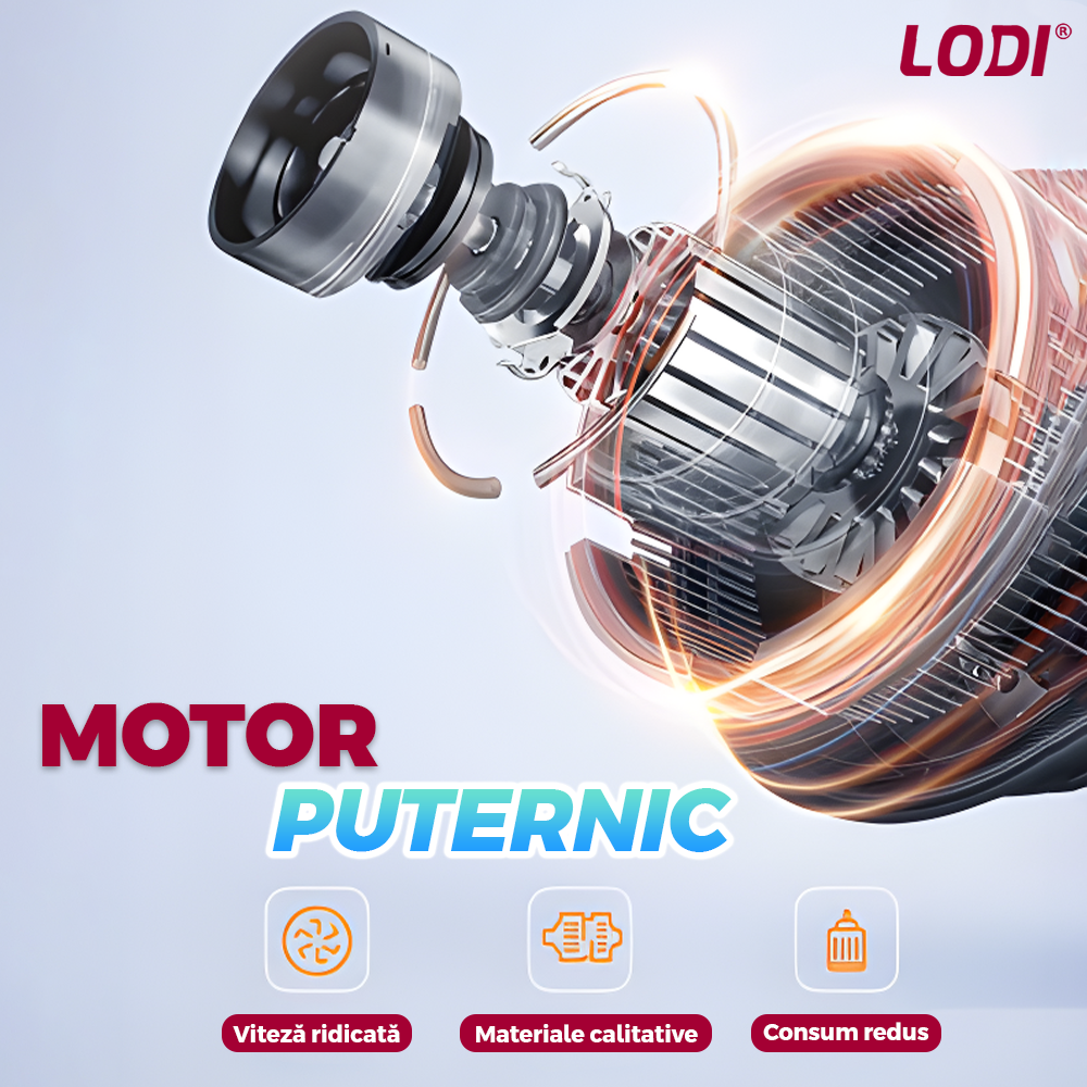 Mixer Vertical Lodi1514, viteza ridicata, lame de inox, turbo, cap detasabil pentru curatare, pentru smoothie/ piure, eficienta ridicata, 300 W, alb