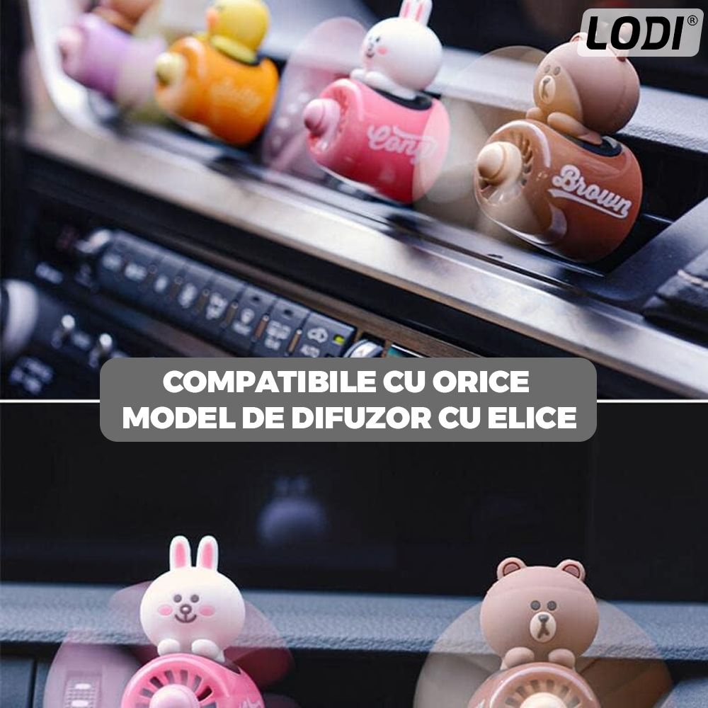 Set 3 Rezerve pentru Difuzor Aromaterapie Auto Lodi853, tip pastila, compatibil cu orice model de difuzor cu elice, arome cu extracte naturale, alb