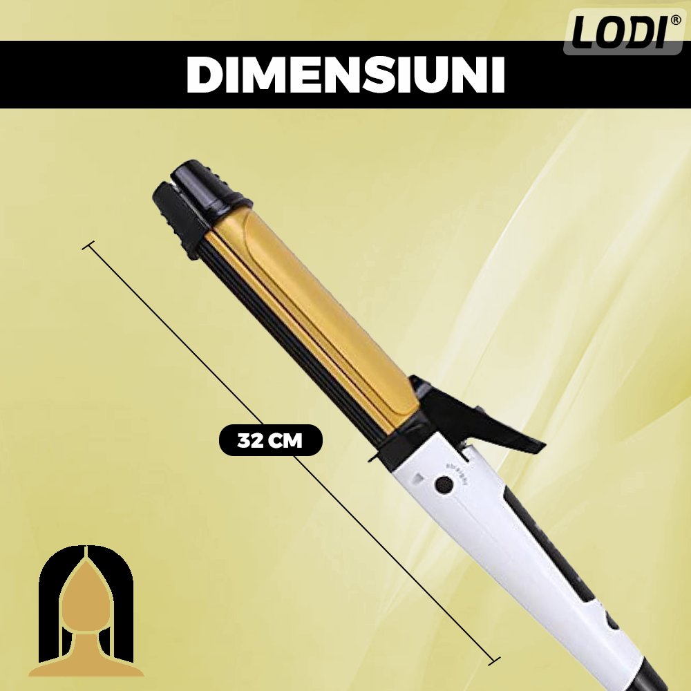 Placa Profesionala de Par 2 in 1 Lodi465, intindere si ondulare par, invelis ceramic, easy lock , par umed si uscat, 210°, alb