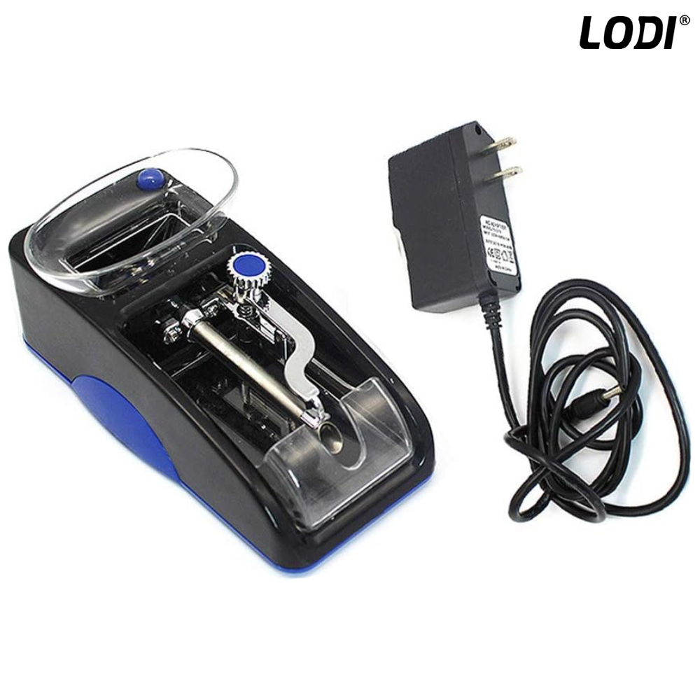 Aparat Electric de Facut Tigari Lodi274, injector tutun, dimensiune standard, ergonomic, adaptor inclus, albastru/negru