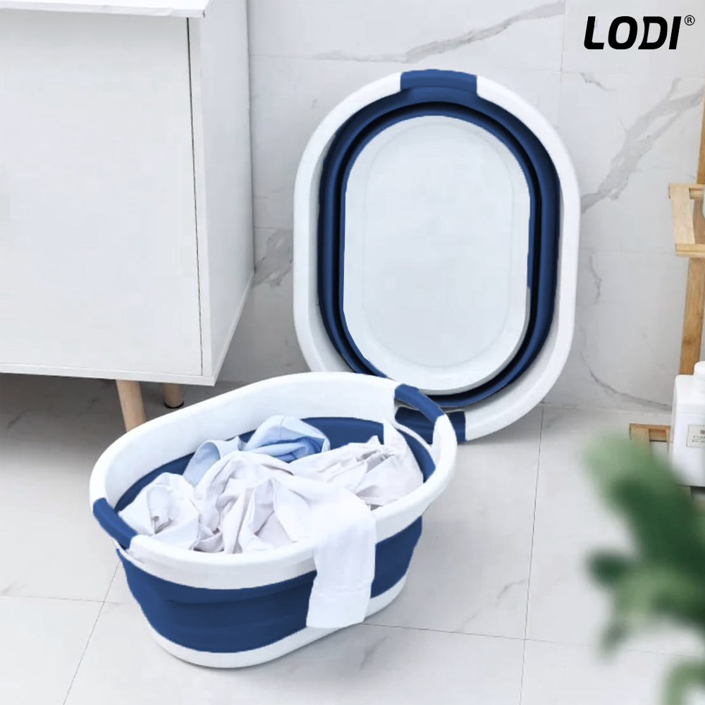 Cos de Rufe Pliabil Lodi944, organizare si depozitare, multifunctional, compact, 32 litri,32 litri, 62 x 45 x 27 cm, albastru