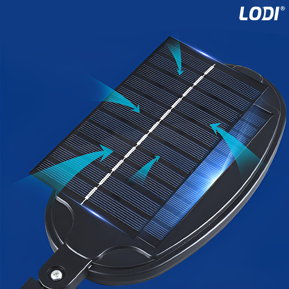 Lampa Solara Stradala 3 LED-uri Lodi885, rotunda, control prin telecomanda, senzor de miscare, 3 moduri de iluminare, protectie IP65, Waterproof, exterior, negru