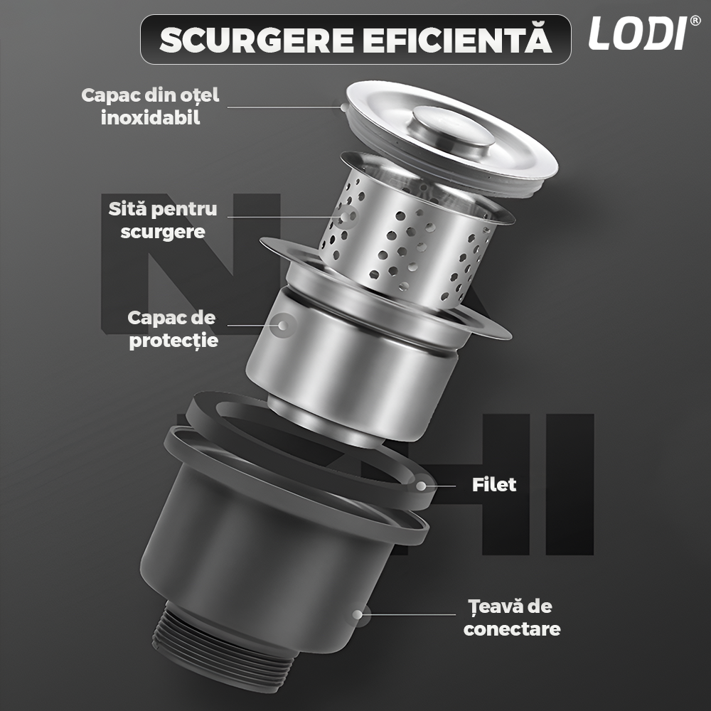 Chiuveta Multifunctionala pentru Bucatarie Lodi1218, materiale premium, baterie extensibila cu furtun de 60 de cm, rotire 360°, dozator de sapun inclus, scurgator de vase detasabil, adanca, usor de montat, negru mat