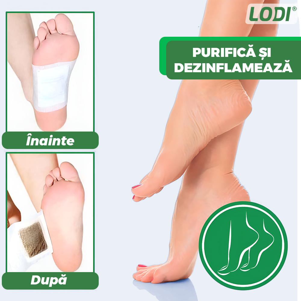 Set 150 de plasturi KINOKI Lodi1257, pentru detoxifiere, ingrediente naturale, vitamina C, imbunatatesc somnul, energizeaza, curata, adezivi, alb