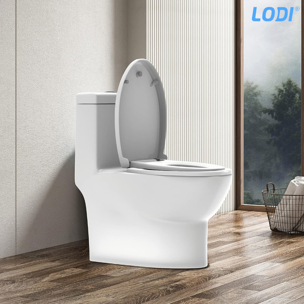 Capac WC cu Reductie 2 in 1 Lodi124, inchidere lenta duala, reductor cu prindere magnetica, adulti si copii, plastic durabil, alb