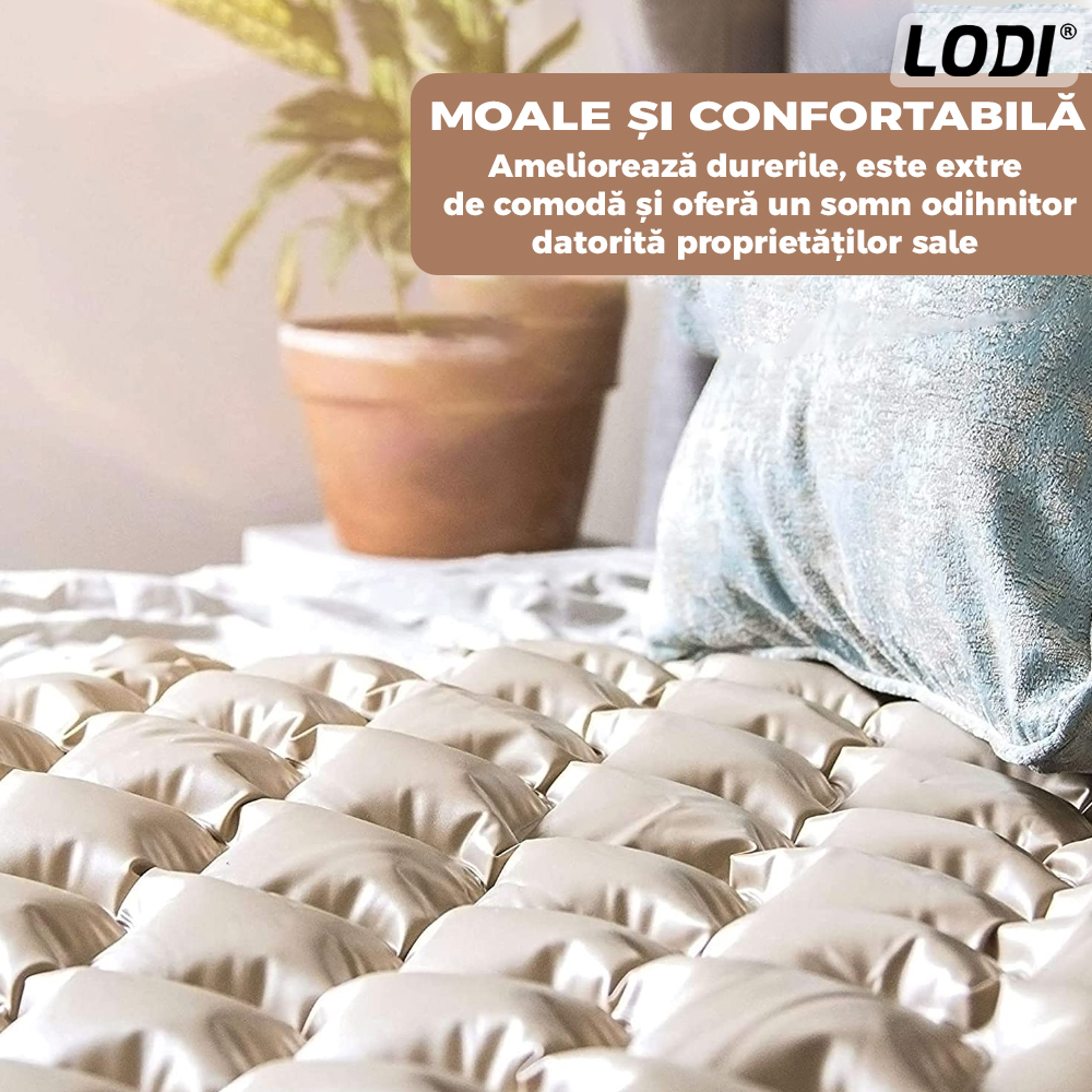 Saltea Antiescara Cu Compresor Lodi138, profesionala, sistem antiescare, universala, reduce durerile, marime 200/90cm, bej