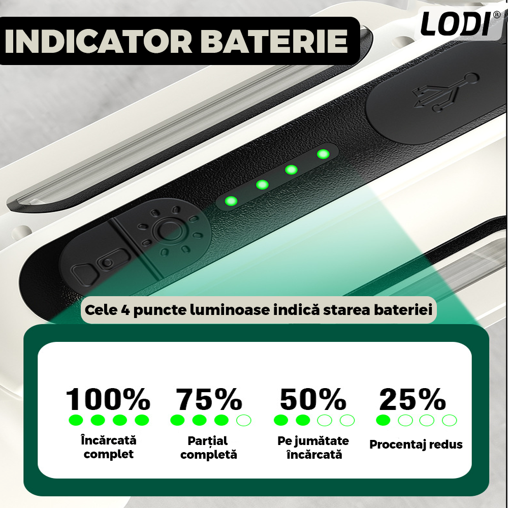 Lanterna LED 2 in 1 Lodi1082, tip felinar, multifunctionala, 3 surse de lumina, luminozitate ajustabila, functie de power bank, alimentare la retea, tehnologie LED+COB, alb