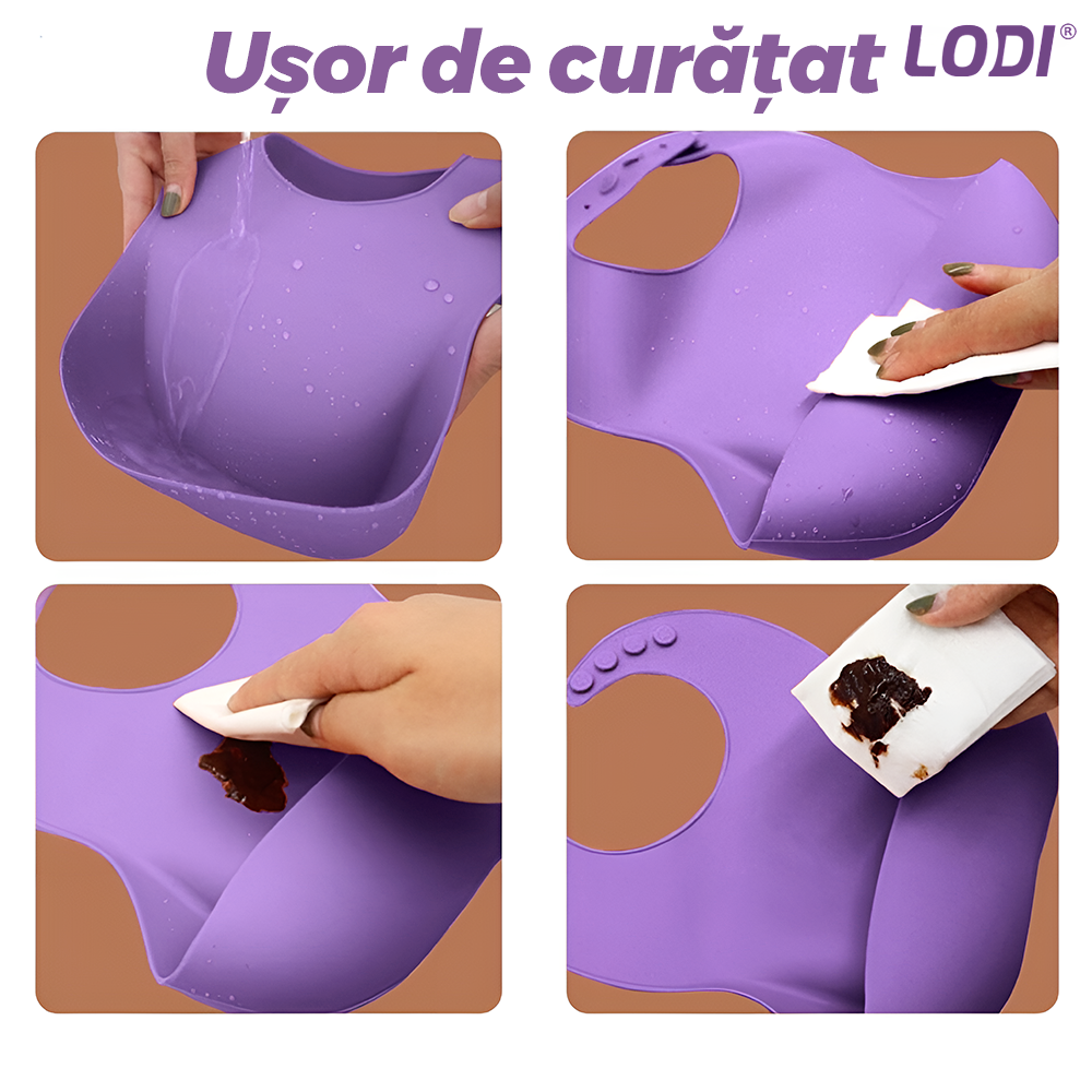 Set Hranire Bebeulsi Lodi1008, 6 piese, termorezistente, silicon, fara BPA, pliabile, usor de curatat, mov lila