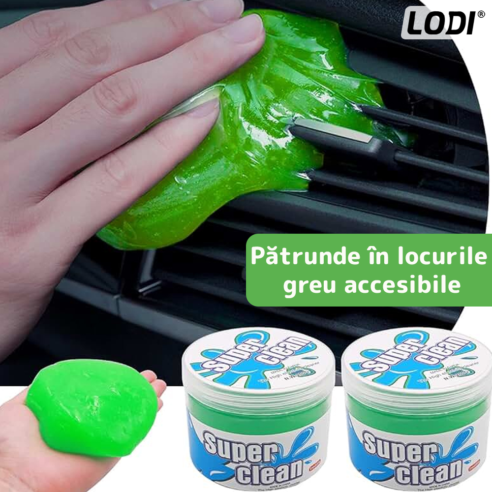 Slime pentru Curatat Spatii Greu Accesibile Lodi314, Super Clean, interior auto, tastatura, uz casnic, verde