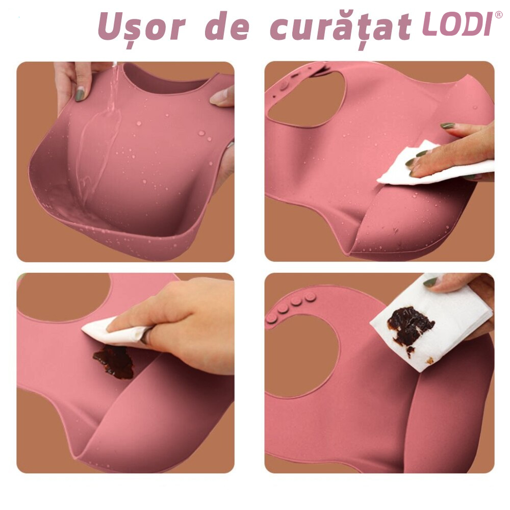 Set Hranire Bebeulsi Lodi249, 5 piese, termorezistente, silicon, fara BPA, pliabile, usor de curatat, roz blush