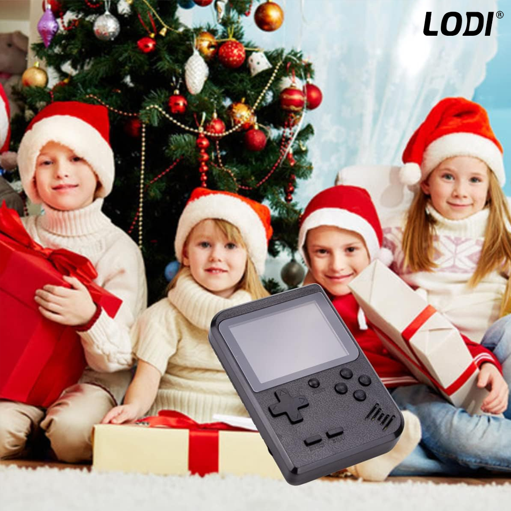 Mini Consola Jocuri Retro Game Box Lodi1500, SR-90, 400 in 1, rotita volum, portabila, cablu AV, incarcare USB-MINI, autonomie ridicata, 11x8 cm, negru