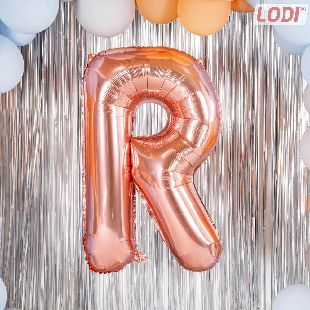 Balon in Forma de Litera R Lodi1473, metalizat, pentru Petreceri/Aniversari/Evenimente, rezistent, folie, rose gold, 40 cm