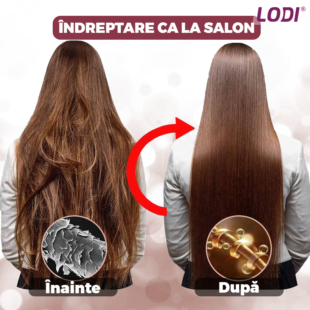 Placa profesionala de indreptat parul Lodi455, invelis ceramic, 5 trepte de temperatura, easy lock, setarea temperaturii, 230°, roz