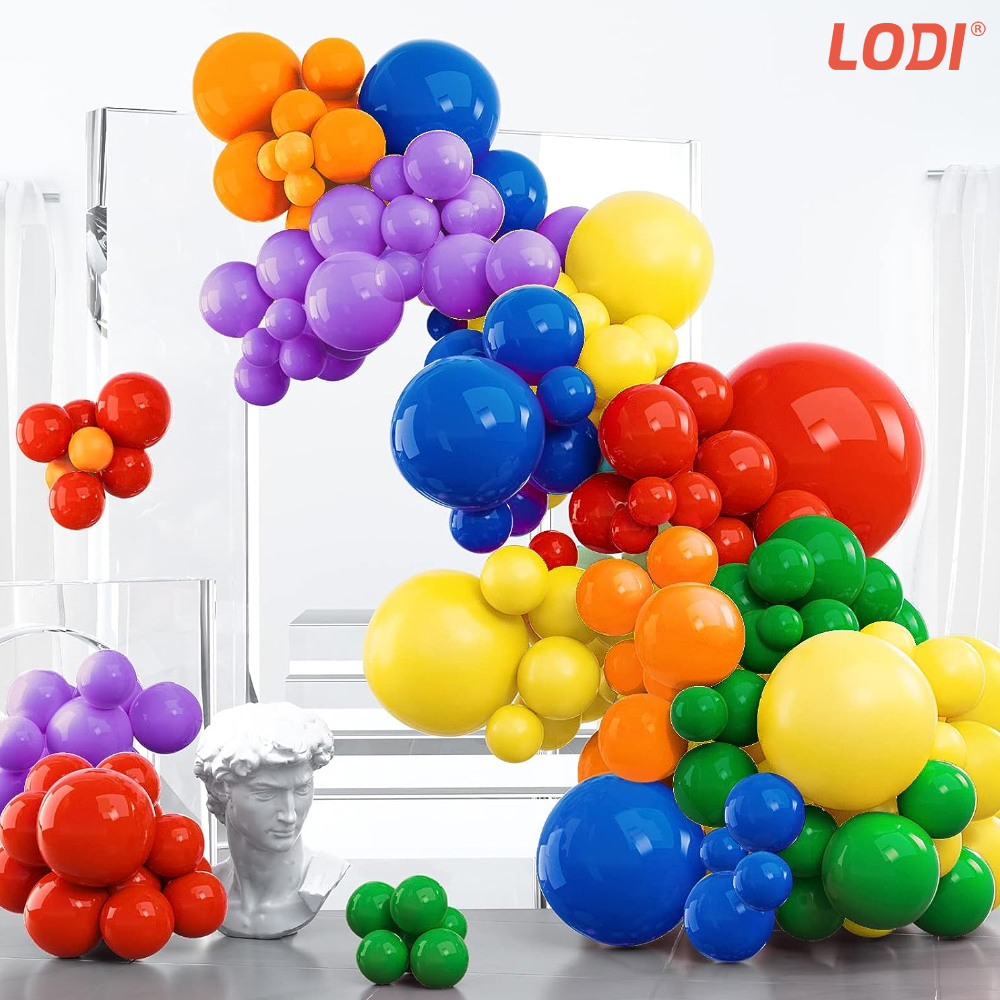 Set 100 Baloane Lodi255, pentru Petreceri/Aniversari/Evenimente, o singura dimensiune, latex, multicolor