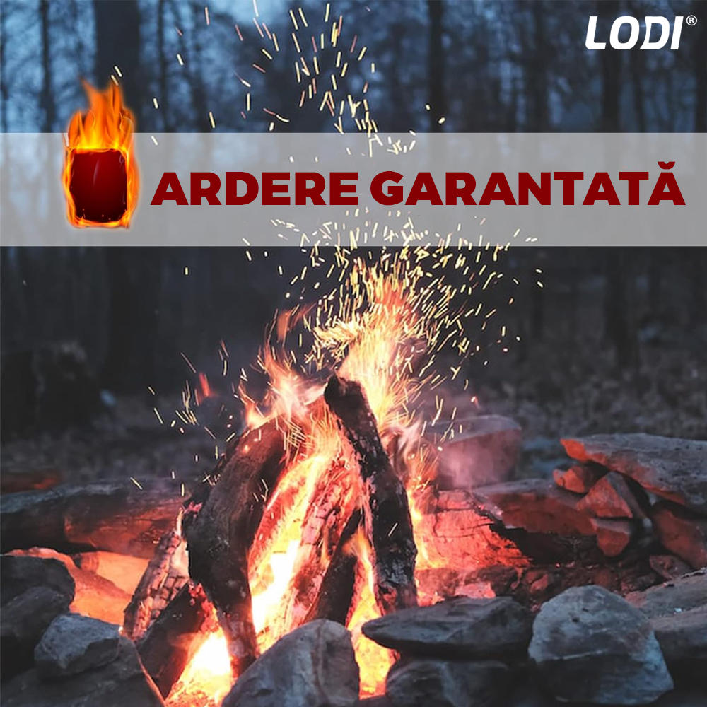Set Cuburi pentru Aprins Focul Lodi, pastile aprinzatoare, timp indelungat de ardere, incalzire centrala, seminee, sobe, camping, drumetii