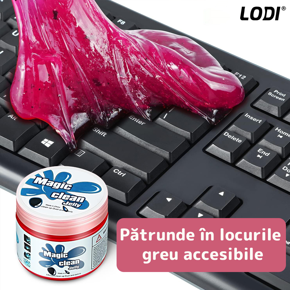 Slime pentru Curatat Spatii Greu Accesibile Lodi316, Super Clean, interior auto, tastatura, uz casnic, roz