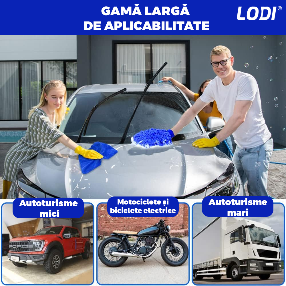Set Premium 26 Piese Detailing Auto Lodi677, curatare masina Interior-exterior, 5 pensule detaliu, burete aplicator, laveta microfibra, perii aer conditionat, perii de zimtate, manusa microfibra fata-verso, albastru
