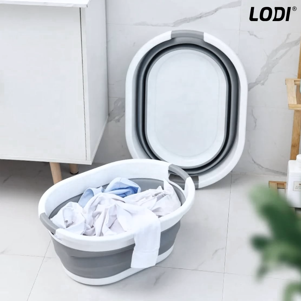 Cos de Rufe Pliabil Lodi676, organizare si depozitare, multiafunctional, compact, 24 litri, 53 x 38 x 24 cm, gri