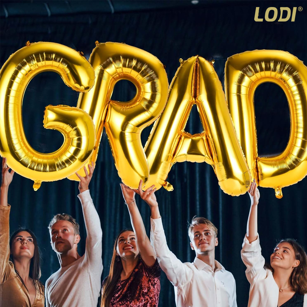 Balon in Forma de Litera A Lodi1467, metalizat, pentru Petreceri/Aniversari/Evenimente, rezistent, folie, gold, 40 cm