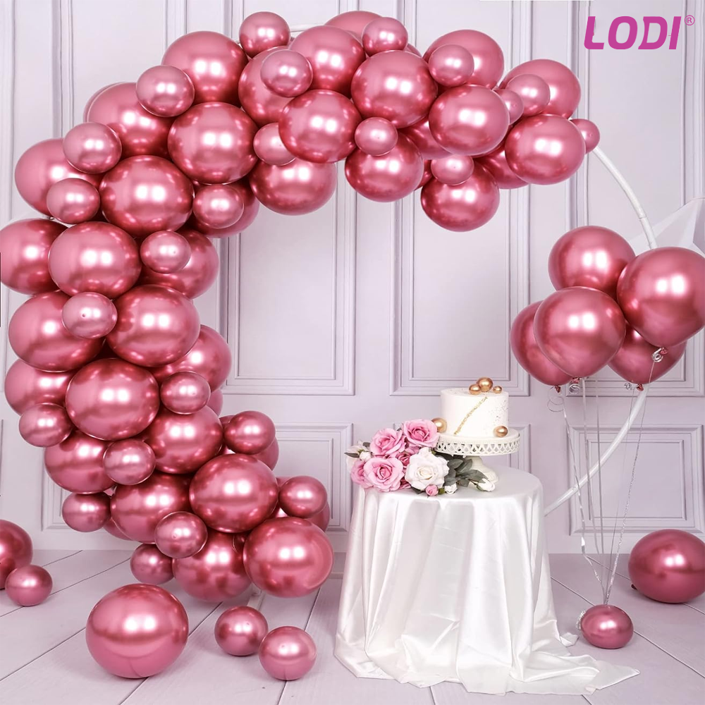 Set 10 Baloane Lodi726, Confeti, pentru Petreceri/Aniversari/Evenimente, o singura dimensiune, 2 culori, latex, roz