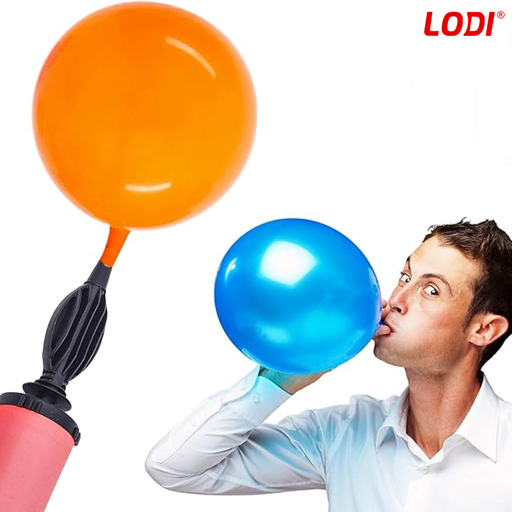 Pompa Manuala Pentru Umflat Baloane cu Dublu Sens Lodi371, multifunctionala, materiale calitative, umflare rapida, rosu/negru, 28 cm