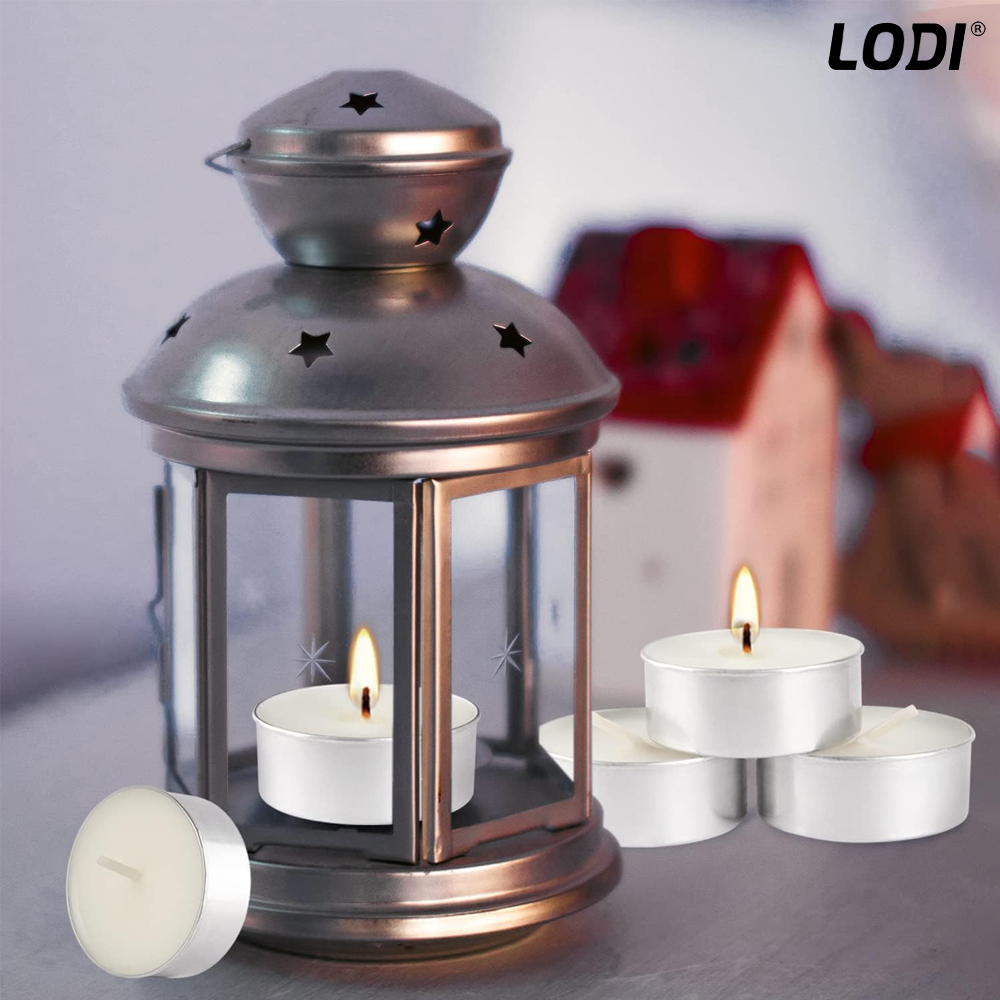 Set Lumanari Tip Pastila Lodi, din ceara, inodore, timp de ardere 3 ore, 3.6 x 0.8 cm, alb
