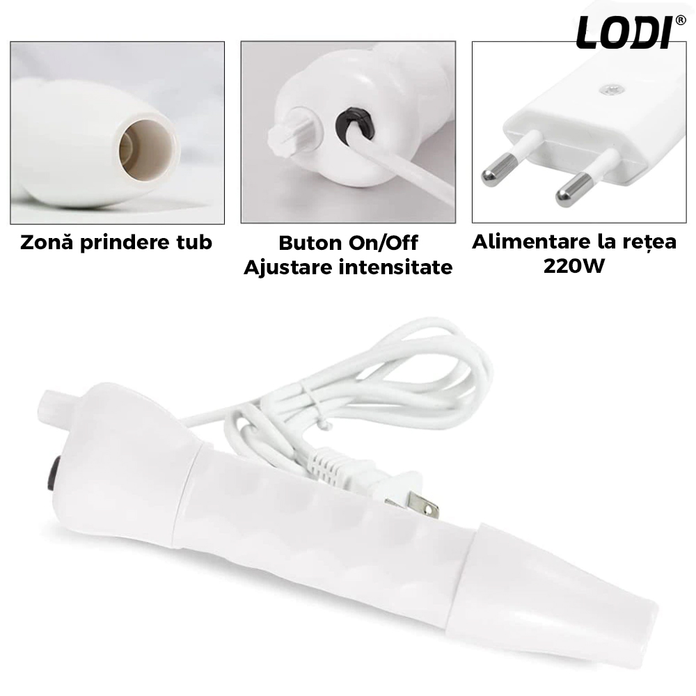 Electroderm Multifunctional Lodi216, tratament cu frecventa inalta pentru acnee, riduri, ten, par, stimulator scalp, infrumusetare faciala, lifting, alb