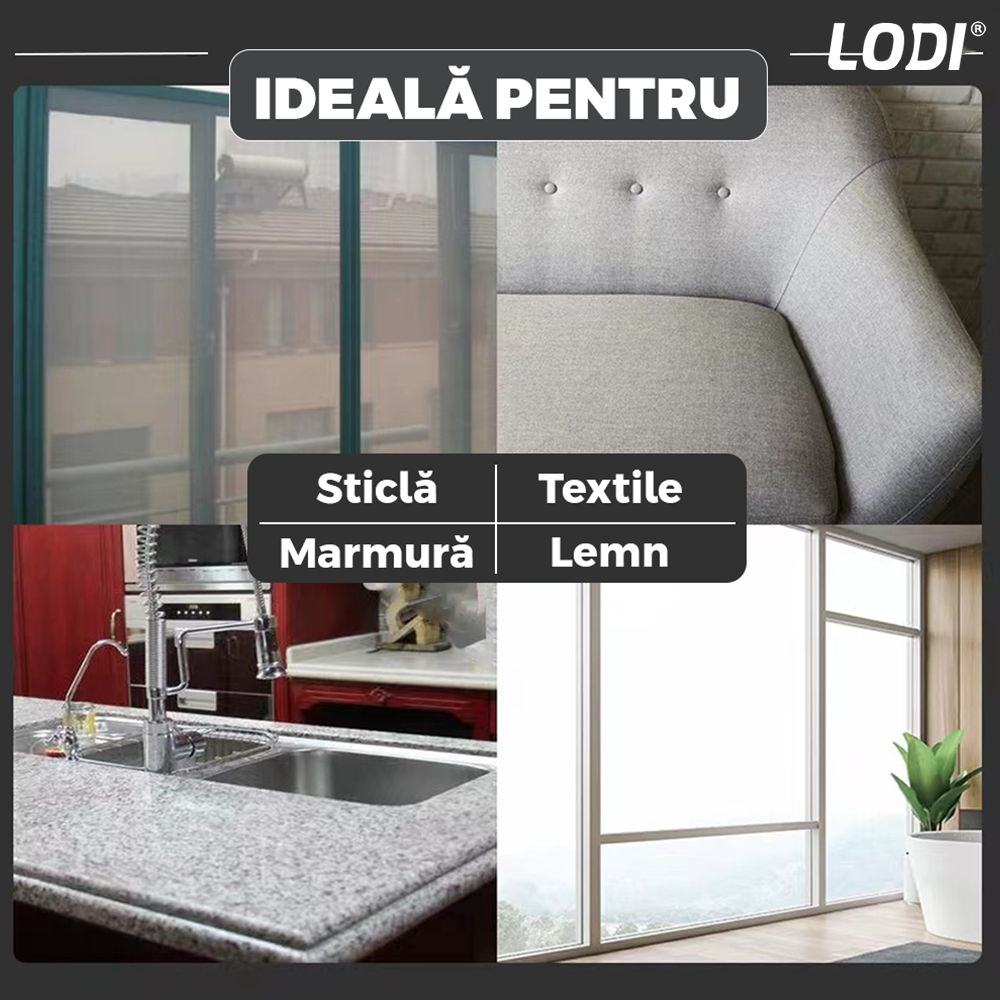 Stergator 2 in 1 Lodi1092, design dual cu laveta si racleta, maner detasabil, curatare si lustruire, ideal pentru toate tipurile de suprafete, gri/galben